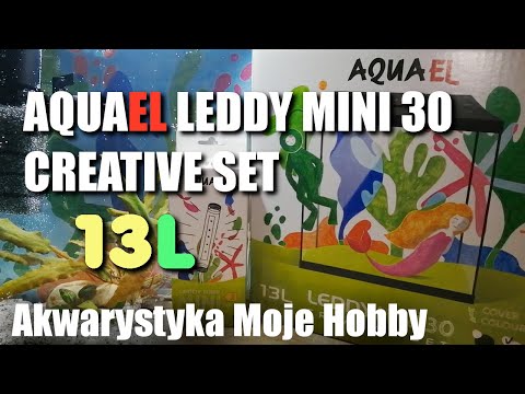 Akwarium 13L zestaw AQUAEL LEDDY MINI 30 Creative Set biały