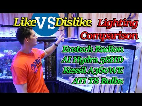 Like Vs Dislike:  Lighting Kessil A360, AI hydra 26HD, Ecotech radion and T8 Bulbs