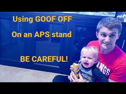 Using GOOF OFF to Clean Adhesive Off an Innovative Marine APS Stand- BE CAREFUL!