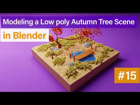 3D Modeling Low Poly Autumn Tree in Blender – 15